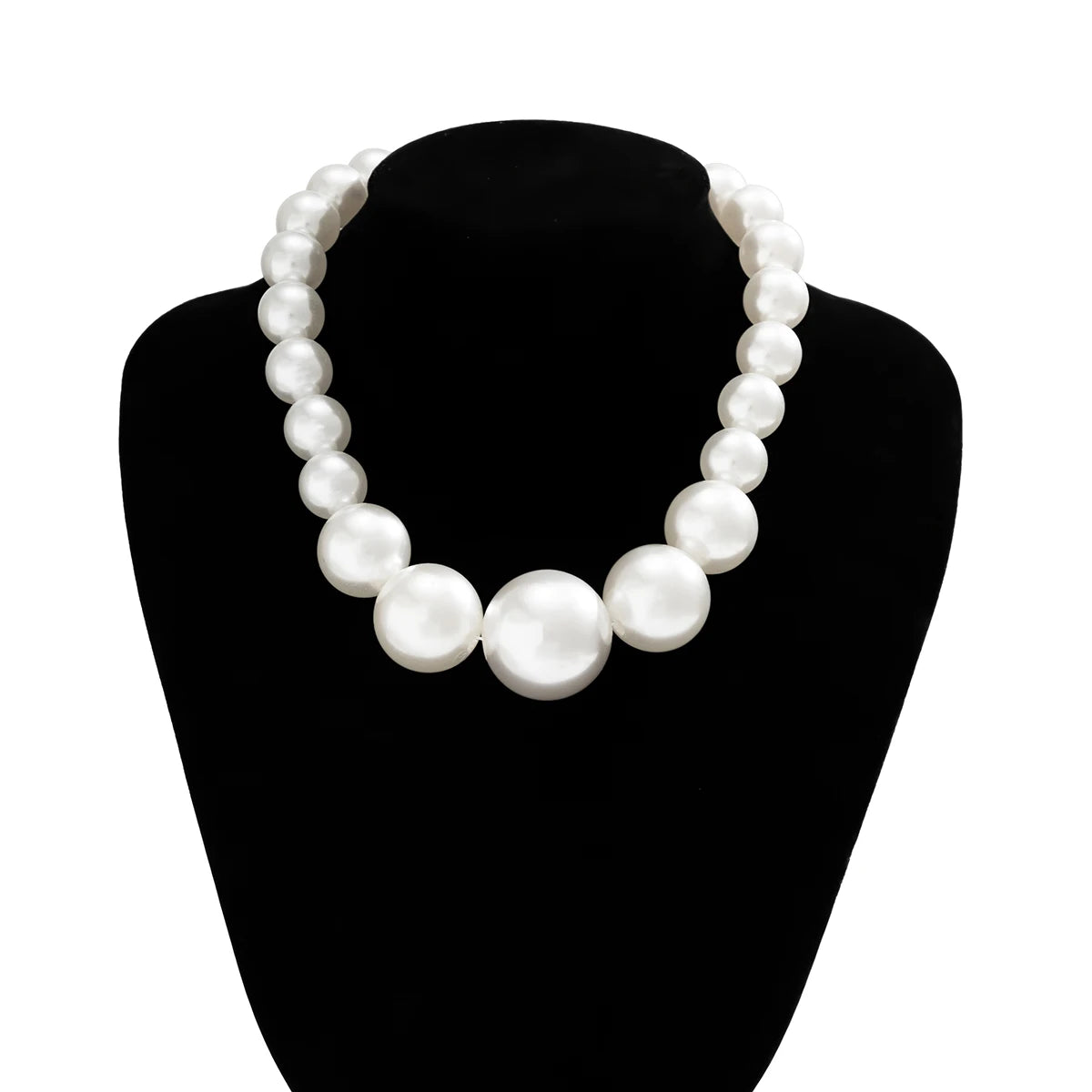 Exaggerated Big Imitation Pearl Choker Necklace – Elegant Statement Jewelry for Women and Brides