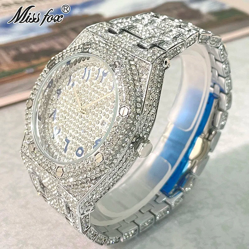 Luxury Fashion Hip Hop Watch for Men - Iced Diamond Waterproof AAA Quartz Wristwatch