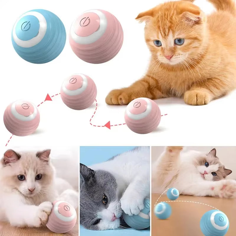 Interactive Toy Cat Toys Electric Pet Accessories for Cats USB Charging Spin Ball ABS Smart Rolling Toy Ball Things Cat'S Home