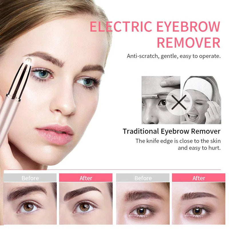 Women's Electric Eyebrow Trimmer: Automatic Eye Brow Shaper & Face Hair Remover – Portable, Precise, and Painless