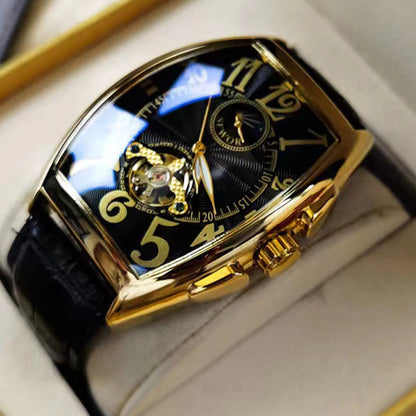 Luxury Tourbillon Skeleton Automatic Watch - Luminous Mechanical Wristwatch for Men