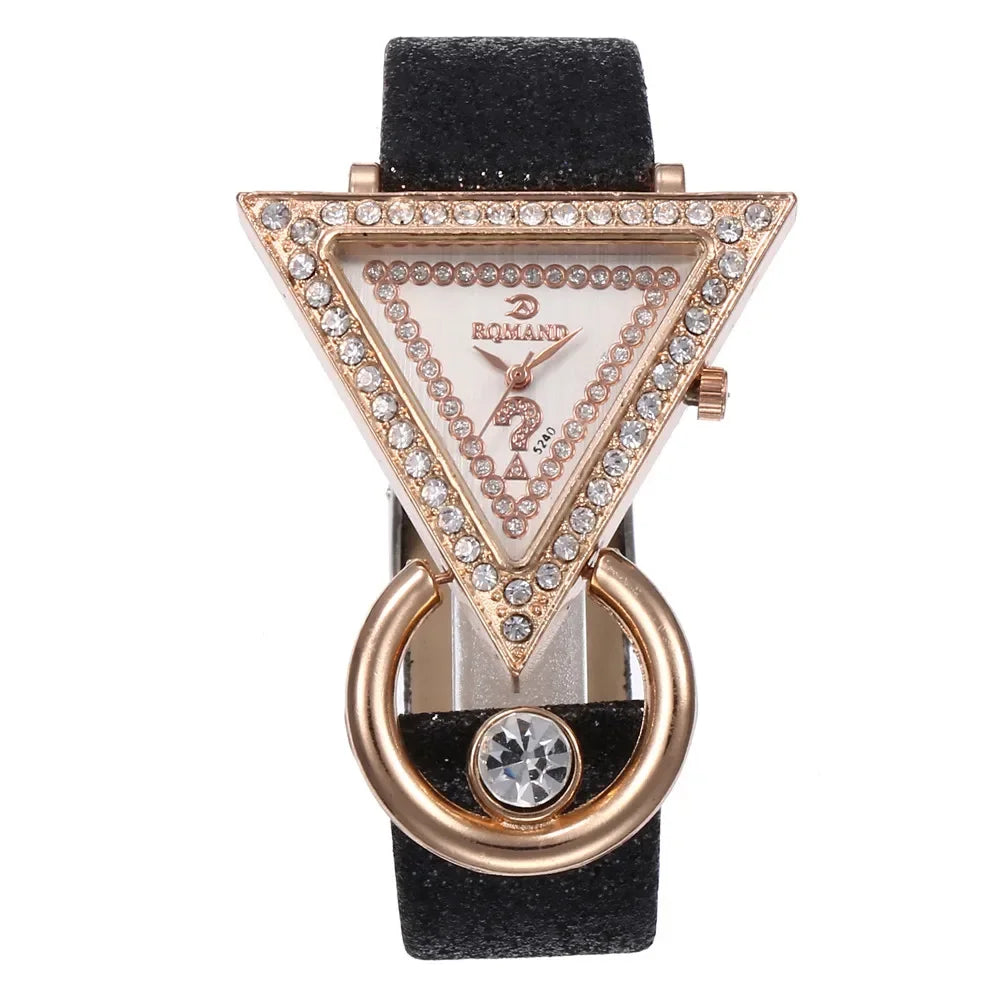 Women's Bling Diamond Triangle Dial Bracelet Watch - Creative Quartz Watch