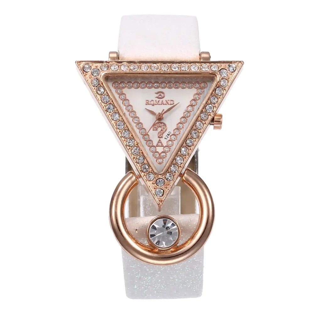 Women's Bling Diamond Triangle Dial Bracelet Watch - Creative Quartz Watch