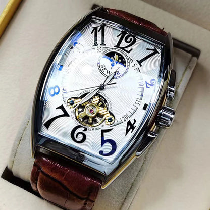 Luxury Tourbillon Skeleton Automatic Watch - Luminous Mechanical Wristwatch for Men