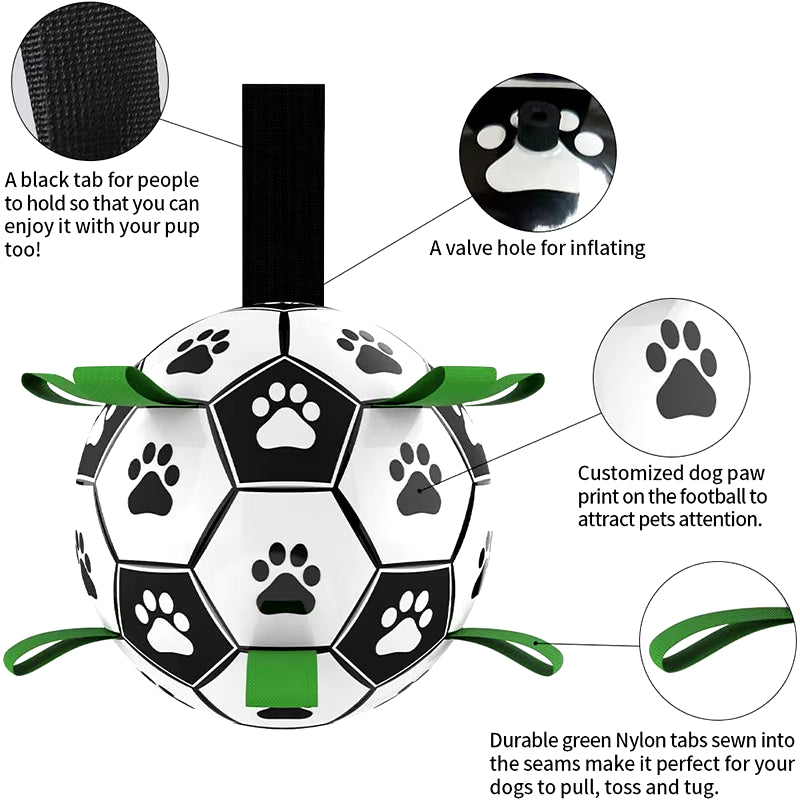 Dog Toys Soccer Ball with Straps