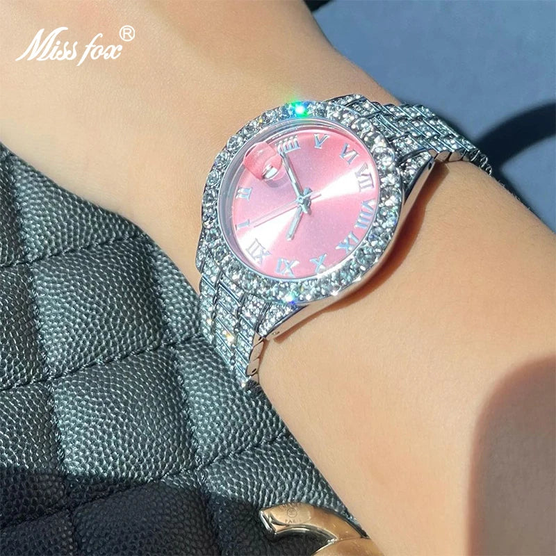 Pink Women Watch Luxury Small Face Elegant Quartz Watches for Ladies Icy Look Party Jewelry Mini Babe so Cute Arm Clock