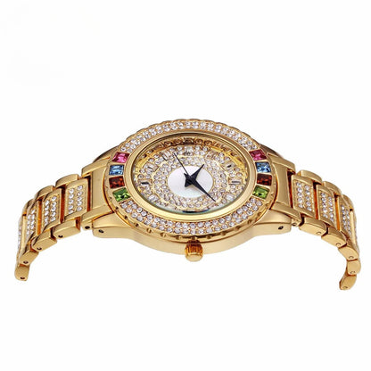 Ladies Gold Party Watches Women Diamond Fashion China Watches Luxury Brand Golden Clock for Ar Female Quartz Wristwatch