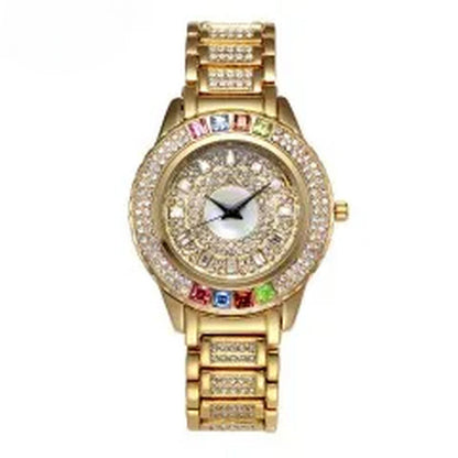 Ladies Gold Party Watches Women Diamond Fashion China Watches Luxury Brand Golden Clock for Ar Female Quartz Wristwatch