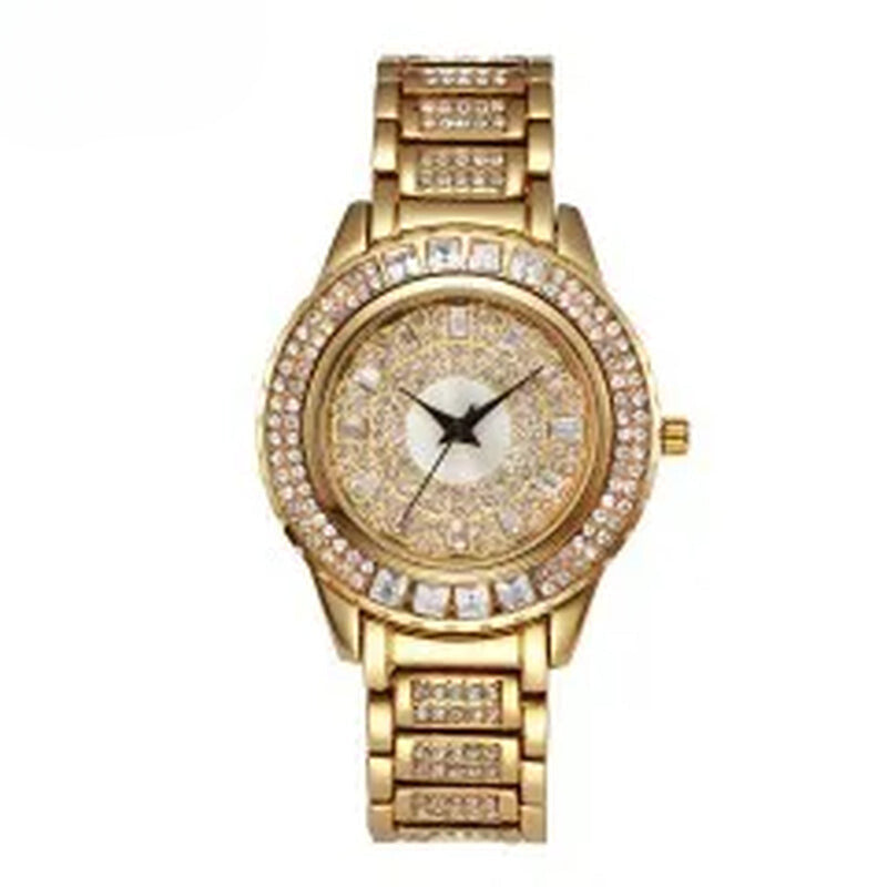 Ladies Gold Party Watches Women Diamond Fashion China Watches Luxury Brand Golden Clock for Ar Female Quartz Wristwatch