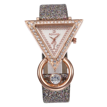 Women's Bling Diamond Triangle Dial Bracelet Watch - Creative Quartz Watch