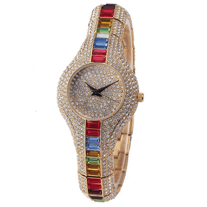 Mix Baguette Diamond Women Watches Luxury Ladies Gold Watch Shockproof Waterproof Small Womens Watch for Female Clock