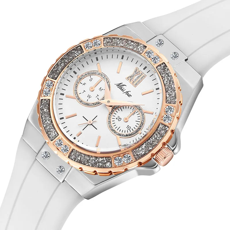 Miss Fox Luxury Rose Gold Women's Chronograph Watch with Diamond Accents 