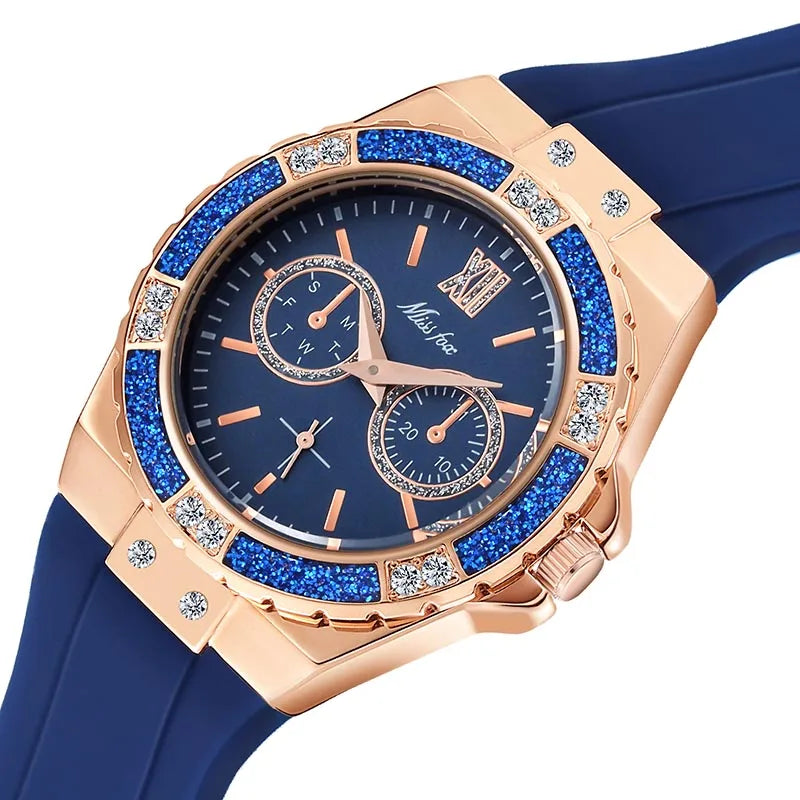 Miss Fox Luxury Rose Gold Women's Chronograph Watch with Diamond Accents 