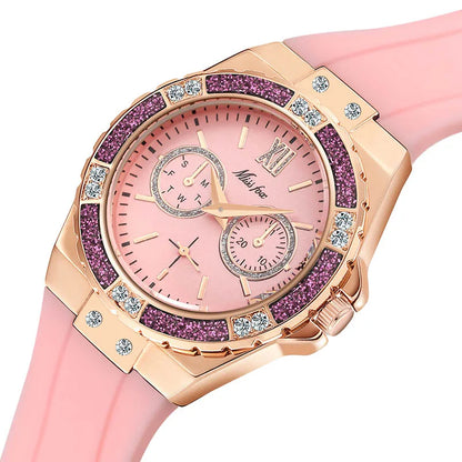 Miss Fox Luxury Rose Gold Women's Chronograph Watch with Diamond Accents 