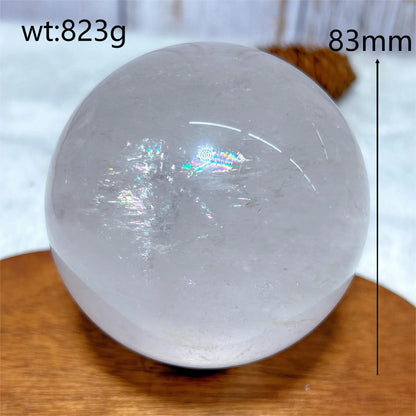 High-Quality Natural Clear Quartz Rainbow Sphere – Healing Gemstone for Energy, Reiki, and Home Decor