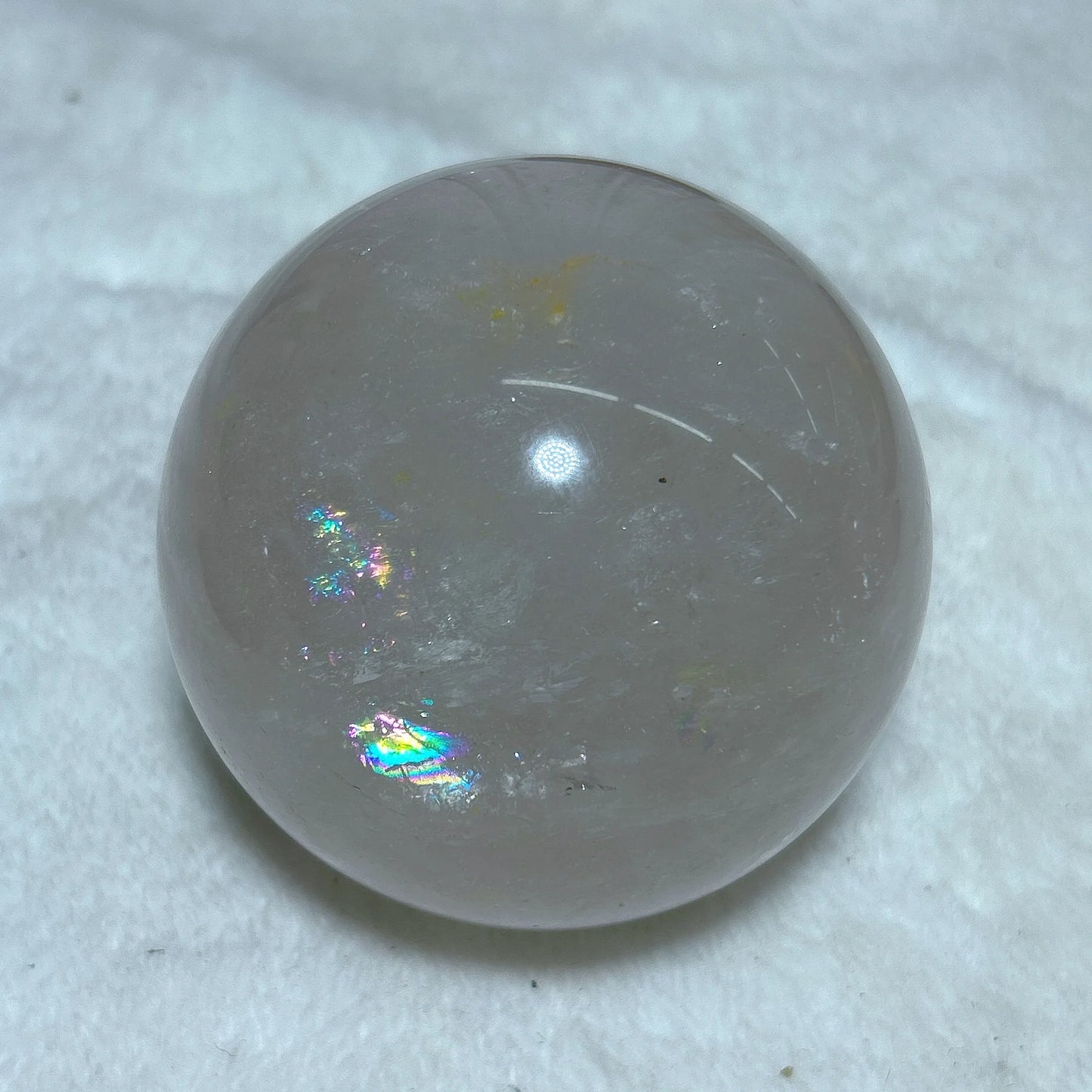 High-Quality Natural Clear Quartz Rainbow Sphere – Healing Gemstone for Energy, Reiki, and Home Decor