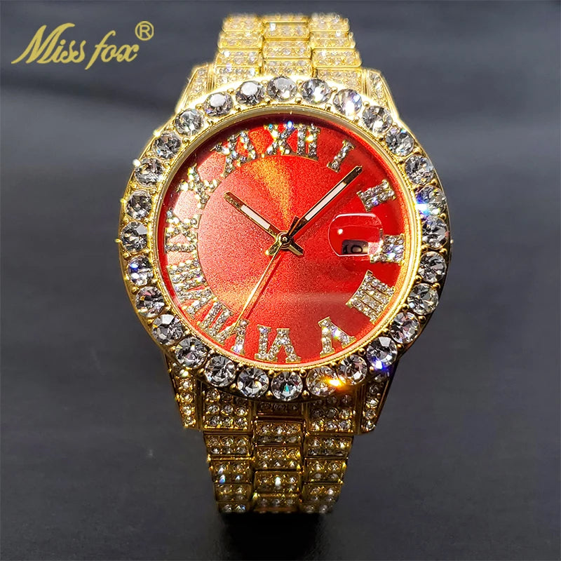 Miss Fox 18K Luxury Watch with Modern Simulated Lab Diamonds