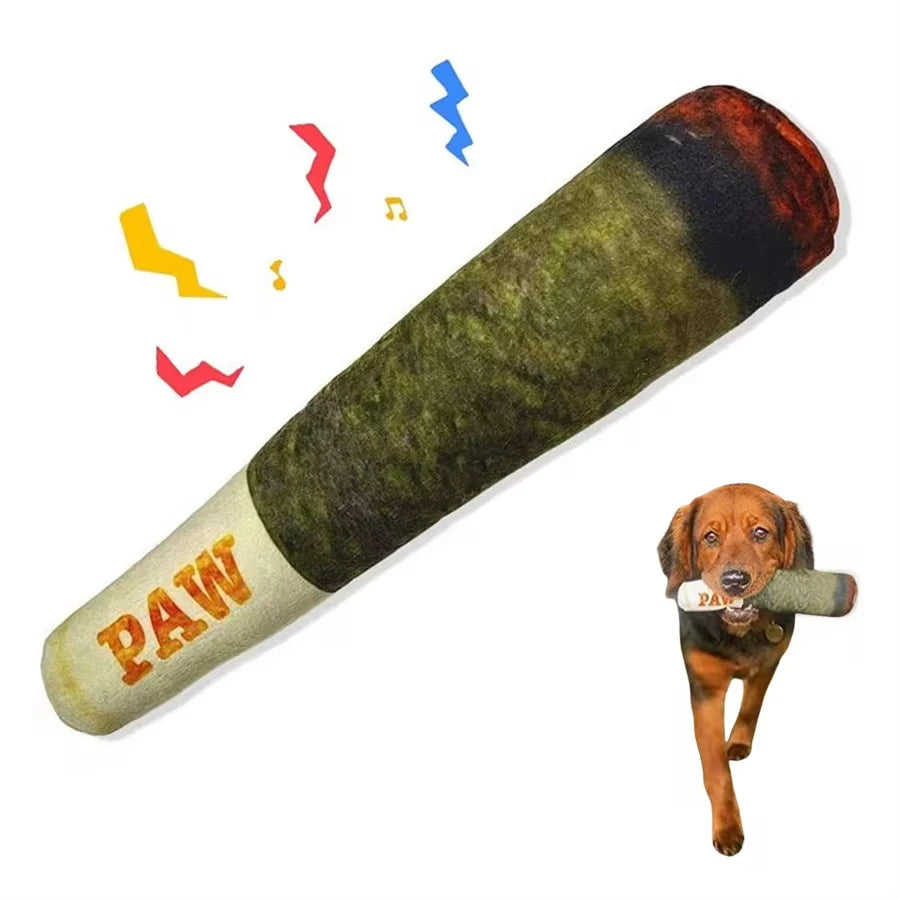 Green Cigar Dog Plush Toy