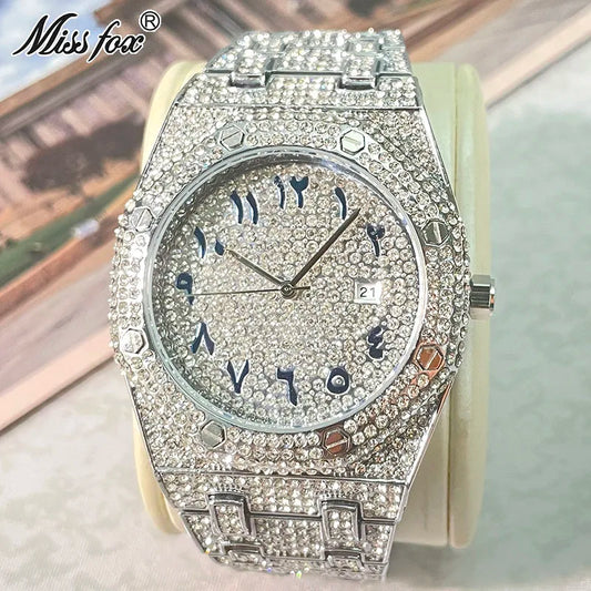 Luxury Fashion Hip Hop Watch for Men - Iced Diamond Waterproof AAA Quartz Wristwatch