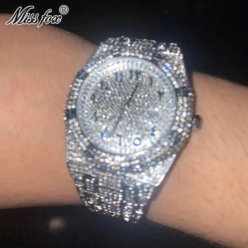 Luxury Fashion Hip Hop Watch for Men - Iced Diamond Waterproof AAA Quartz Wristwatch