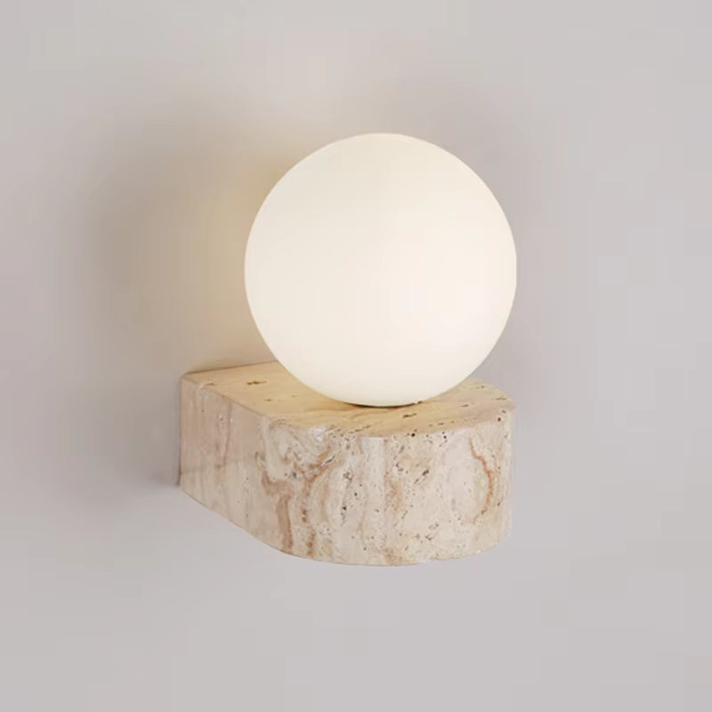 Travertine Globe Wall Light