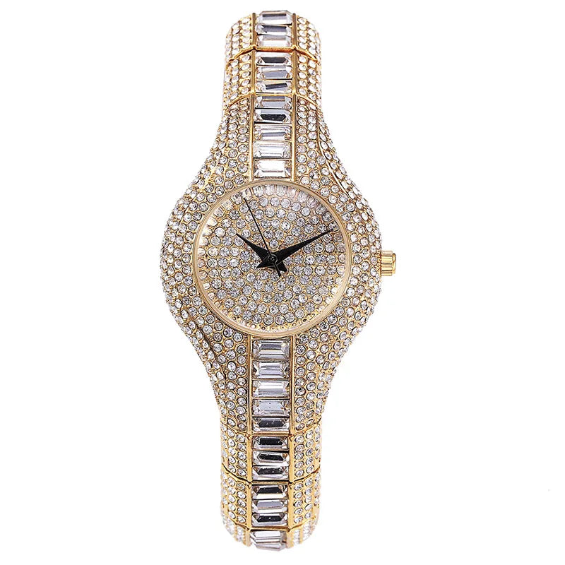 Mix Baguette Diamond Women Watches Luxury Ladies Gold Watch Shockproof Waterproof Small Womens Watch for Female Clock