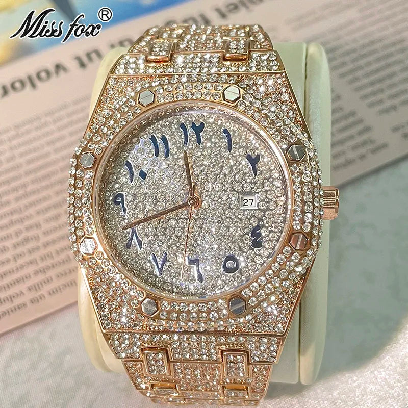 Luxury Fashion Hip Hop Watch for Men - Iced Diamond Waterproof AAA Quartz Wristwatch