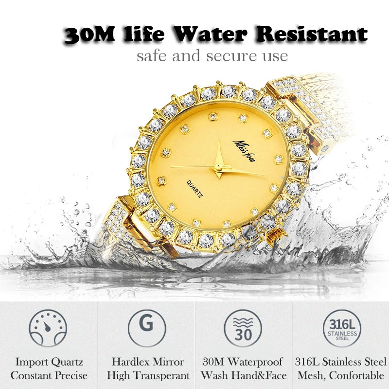 Women Watches Luxury Brand Watch Bracelet Waterproof Big Lab Diamond Ladies Wrist Watches for Women Quartz Clock Hours