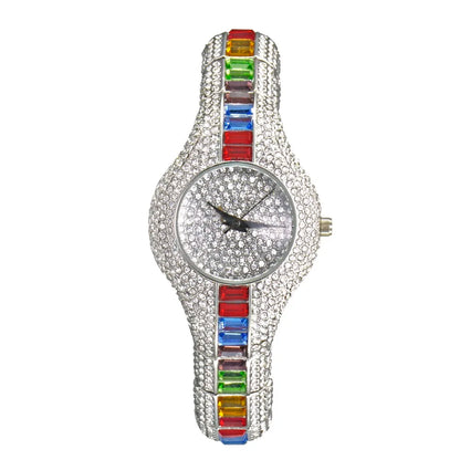 Mix Baguette Diamond Women Watches Luxury Ladies Gold Watch Shockproof Waterproof Small Womens Watch for Female Clock