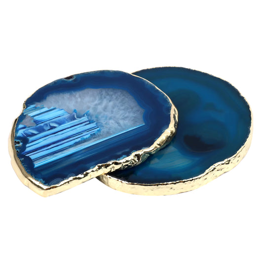 Blue Agate Coaster 2-Piece Set