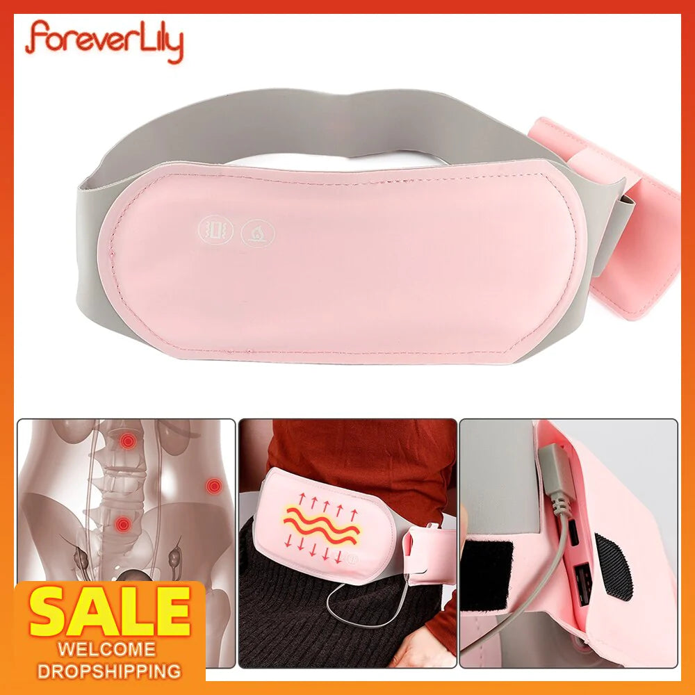 Wireless Abdominal Heating Massager Pad: Warm Lady Uterus Belt for Menstrual Pain Relief – Hot Compress & Vibrating Waist and Back Support